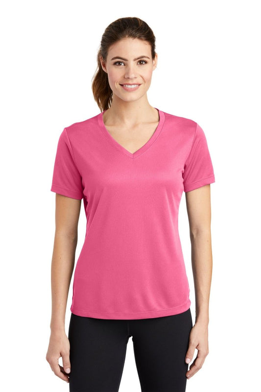 Sport-TekÂ® Ladies PosiChargeÂ® RacerMeshÂ® V-Neck Tee. LST340 - uslegacypromotions