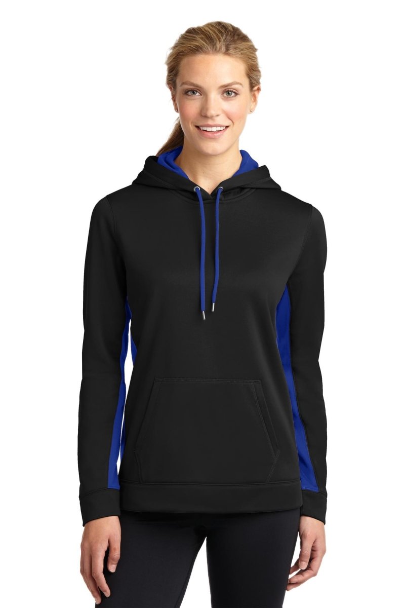Sport-TekÂ® Ladies Sport-WickÂ® Fleece Colorblock Hooded Pullover. LST235 - uslegacypromotions