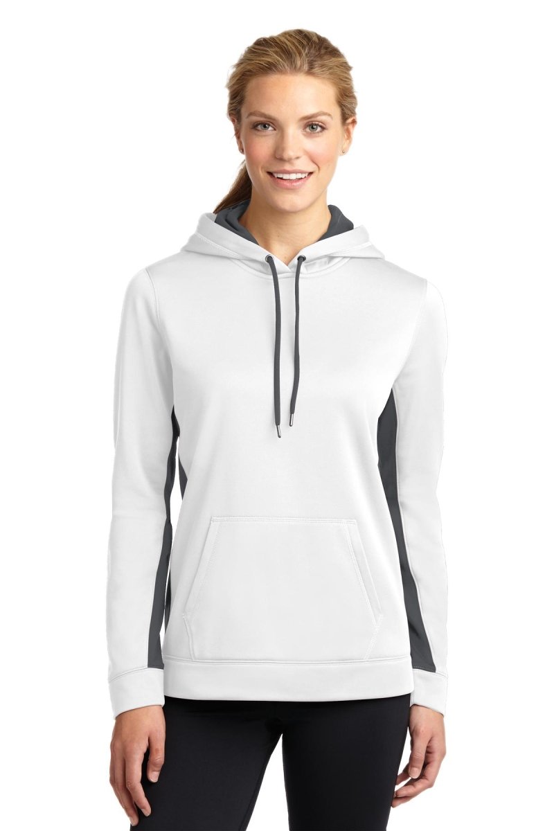 Sport-TekÂ® Ladies Sport-WickÂ® Fleece Colorblock Hooded Pullover. LST235 - uslegacypromotions