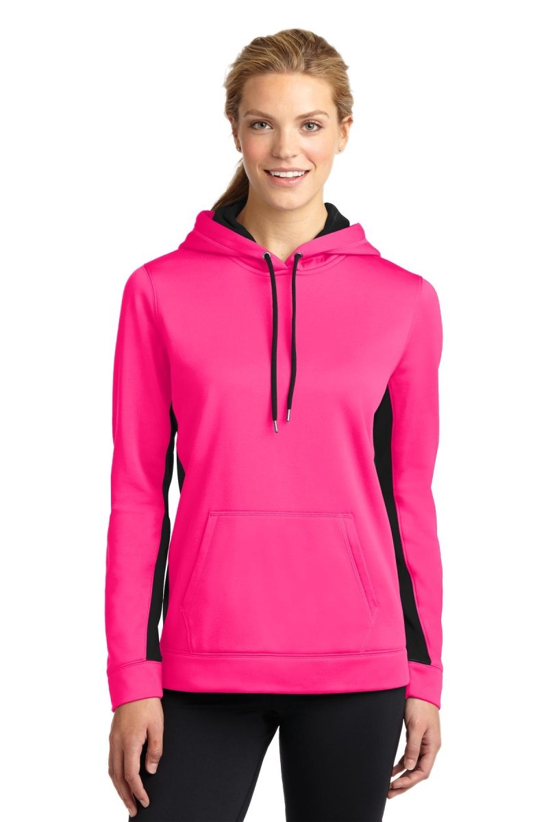 Sport-TekÂ® Ladies Sport-WickÂ® Fleece Colorblock Hooded Pullover. LST235 - uslegacypromotions