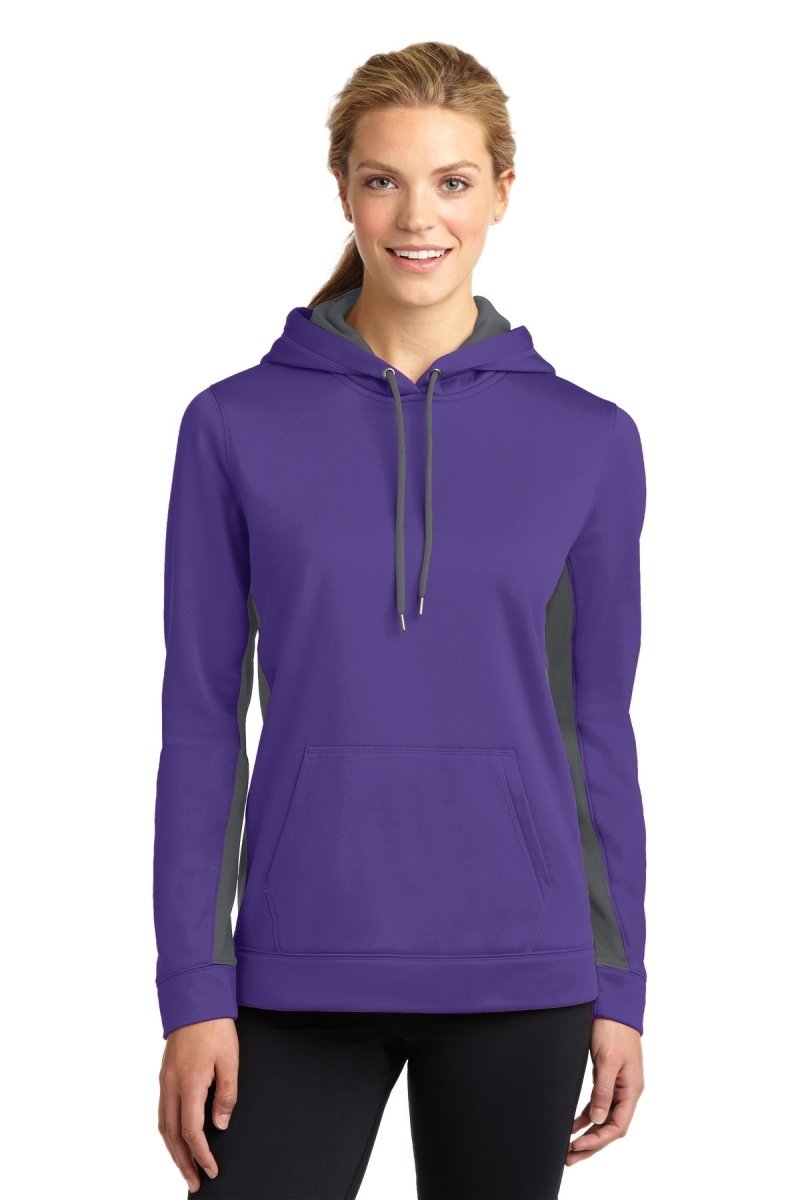 Sport-TekÂ® Ladies Sport-WickÂ® Fleece Colorblock Hooded Pullover. LST235 - uslegacypromotions