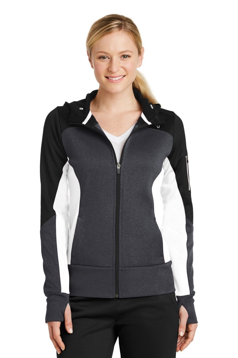 Sport-TekÂ® Ladies Tech Fleece Colorblock Full-Zip Hooded Jacket. LST245 - uslegacypromotions