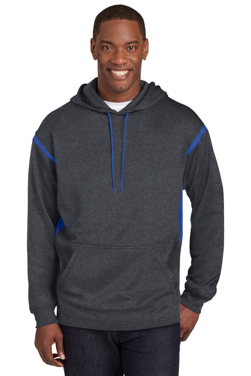 Sport-TekÂ® Tech Fleece Colorblock Hooded Sweatshirt. F246 - uslegacypromotions