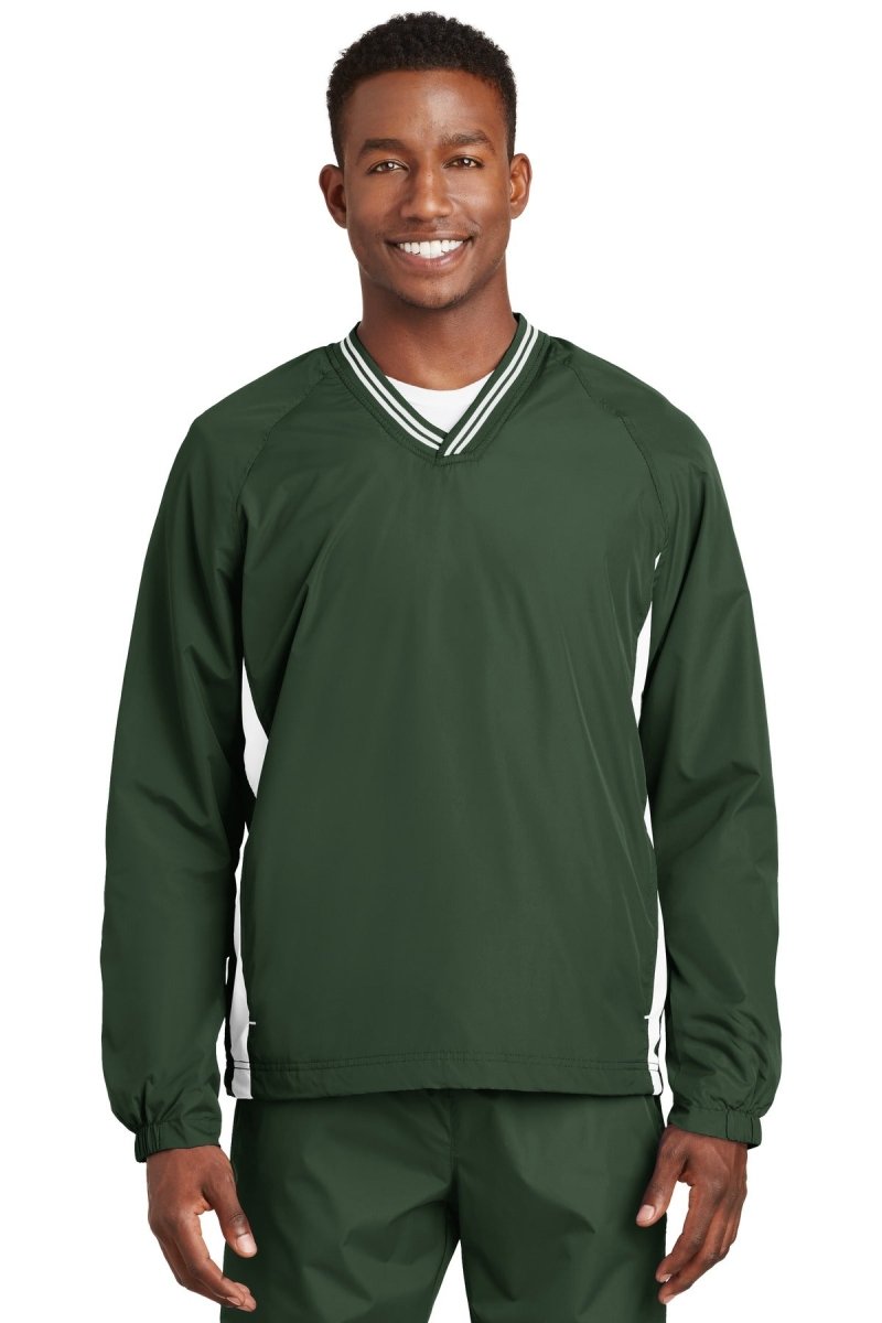 Sport-TekÂ® Tipped V-Neck Raglan Wind Shirt. JST62 - uslegacypromotions